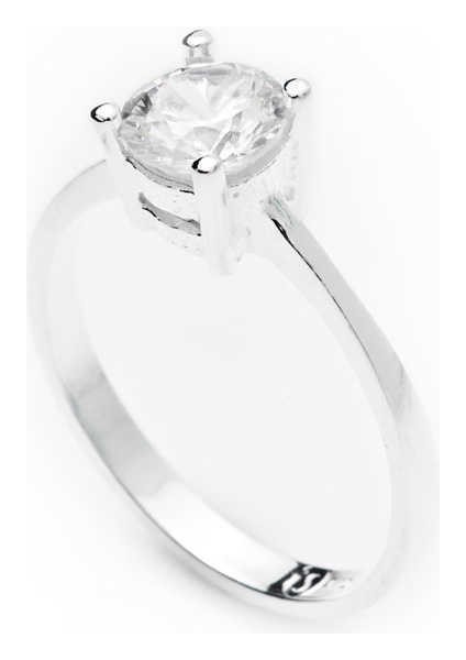 Gümüş Tek Taş Bayan Yüzük