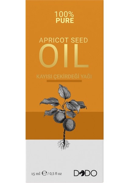 %100 Saf Kayısı Çekirdeği Yağı 15 ml (3 Başlıklı Özel Kutu)