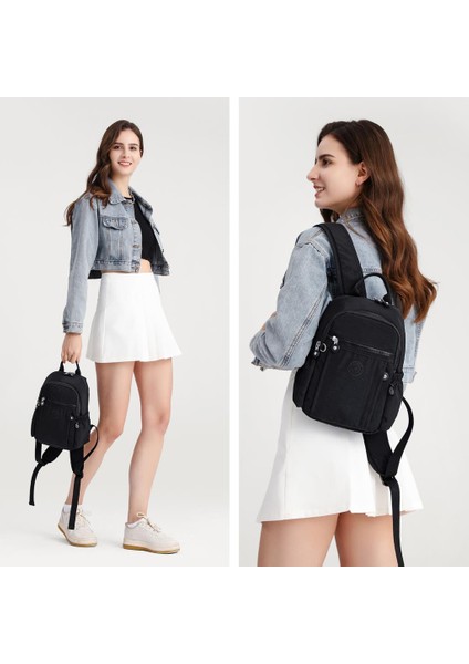 Küçük Boy Krinkıl Kumaş Kadın Sırt Çantası BC 3179 - Açık Kahve fırsatları
