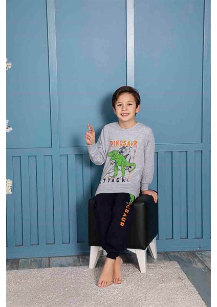 Erkek Çocuk Pijama Takım 3256 Gri