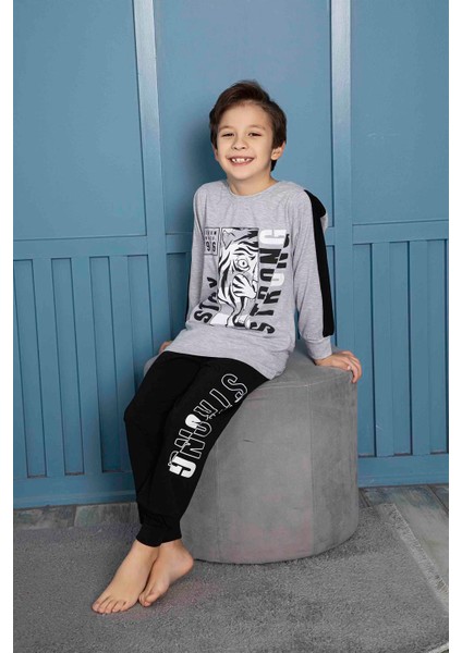 Erkek Çocuk Pijama Takım 3266 Gri