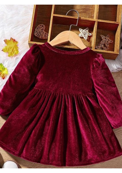 Kız Çocuk Kadife Fiyonklu Elbise fiyatları