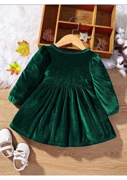 Kız Çocuk Kadife Fiyonklu Elbise fiyatları