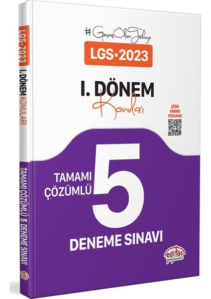 Editör Yayınları 8. Sınıf 1. Dönem LGS Tamamı Çözümlü 5 Deneme Sınavı