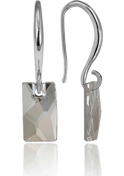 Swarovski Crystal Taşlı Gümüş Beyaz Baget Sallantılı Kadın Küpe fiyatları