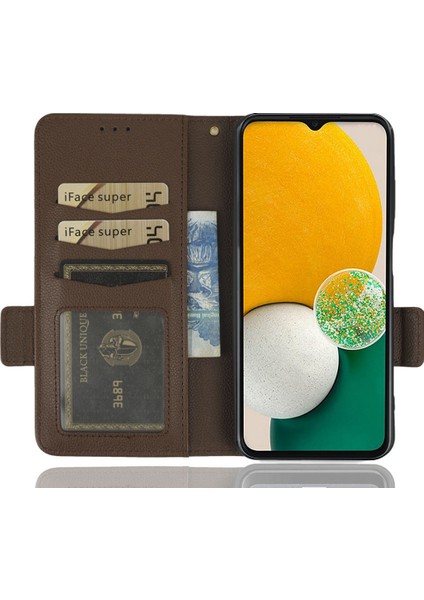 Samsung Galaxy A14 Için 5g Litchi Doku Telefon Kapağı Şok Geçirmez Pu Deri Manyetik Toka Stand Cüzdanı Ile Telefon Kılıfı (Yurt Dışından)