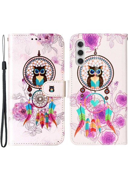 Samsung Galaxy A14 Için 5g Desen Kabartmalı Telefon Kapağı Pu Deri+Tpu Katlanabilir Stand Cüzdan Kılıfı El Kayışı (Yurt Dışından) fiyatları