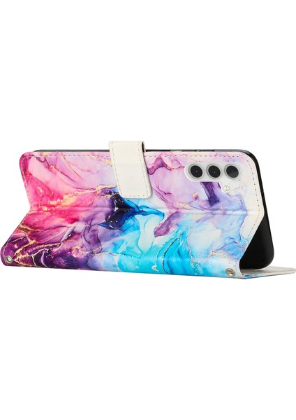 Samsung Galaxy A14 Için 5g Pu Deri Cep Telefonu Stand Cüzdan Kılıfı Manyetik Toka Mermer Desen Baskı Strap Ile Damla Geçirmez Kapak (Yurt Dışından) fırsatları