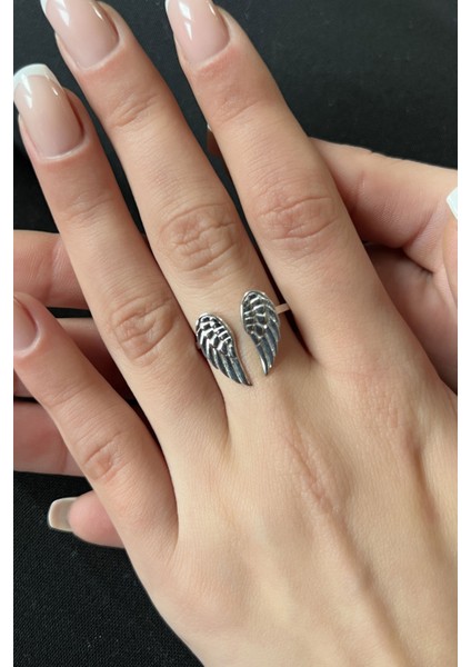 Kadın 925 Ayar Gümüş Melek Kanadı Yüzük fiyatları