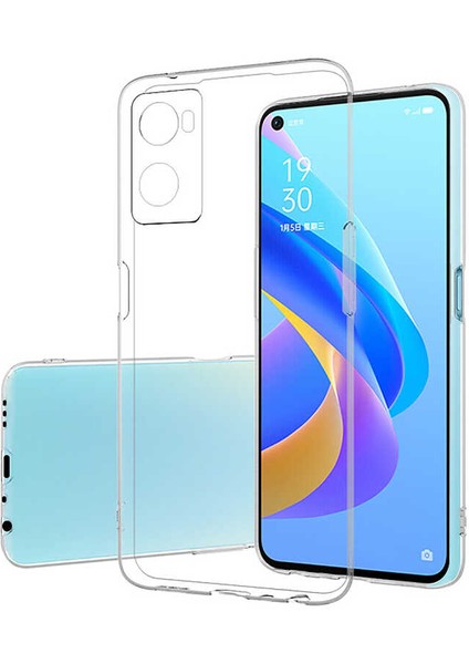 Oppo A96 4g Kamera Korumalı Şeffaf Kılıf + Ekran Koruyucu