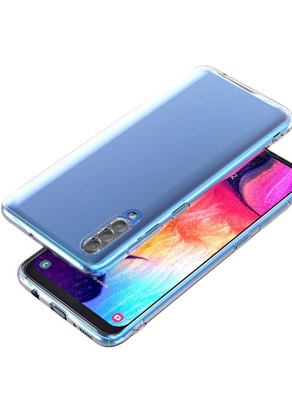 Samsung Galaxy A50 Kamera Korumalı Şeffaf Kılıf + Ekran Koruyucu