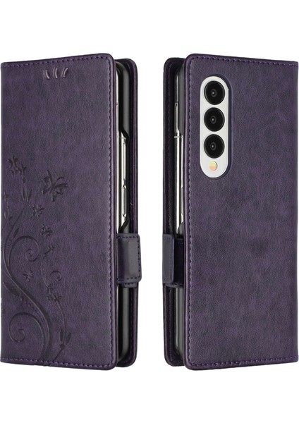 Samsung Galaxy Z Fold4 Için 5g Pu Deri Cüzdan Kılıfı Çiçek Kelebekleri Manyetik Kapatma Kitabı Stand Folio Telefon Kapağı (Yurt Dışından) fiyatları