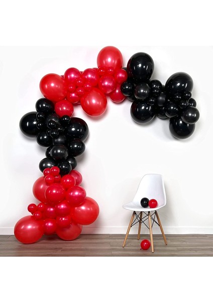 Kırmızı-Siyah Balon Seti 70 Adet