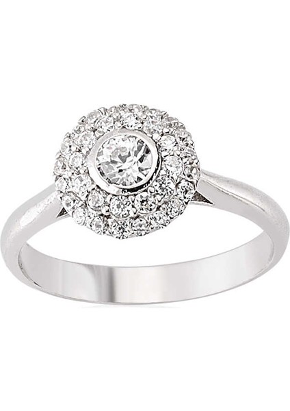 Gümüş Zirkon Taşlı Bayan Yüzük