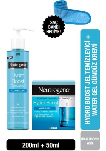 Hydro Boost Water Gel Temizleyici + Nemlendirici Normal Ciltler Için + Saç Bandı