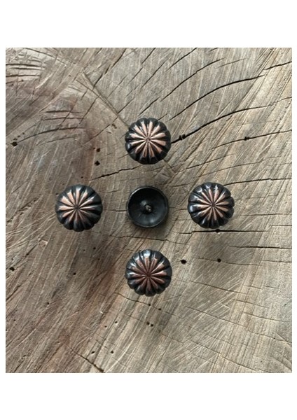 Çiçek Kabara Raptiye Koltuk Kapı Çivisi Antik Siyah Sarı 16MM 30'lu