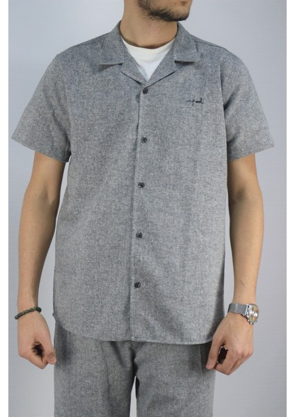 Inpool Erkek Yazlık Slim Fit Pamuk Keten Gömlek