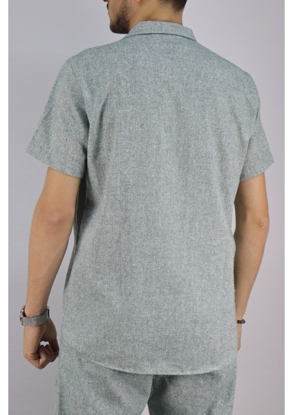 Inpool Erkek Yazlık Slim Fit Pamuk Keten Gömlek