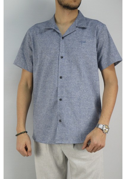 Inpool Erkek Yazlık Slim Fit Pamuk Keten Gömlek