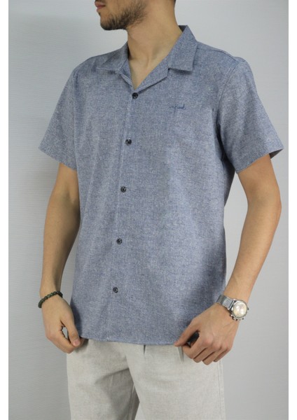 Inpool Erkek Yazlık Slim Fit Pamuk Keten Gömlek