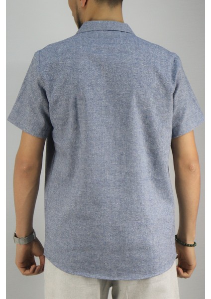 Inpool Erkek Yazlık Slim Fit Pamuk Keten Gömlek