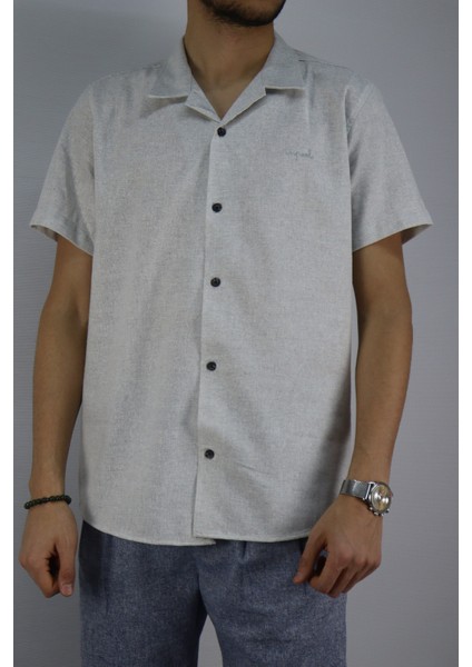 Inpool Erkek Yazlık Slim Fit Pamuk Keten Gömlek