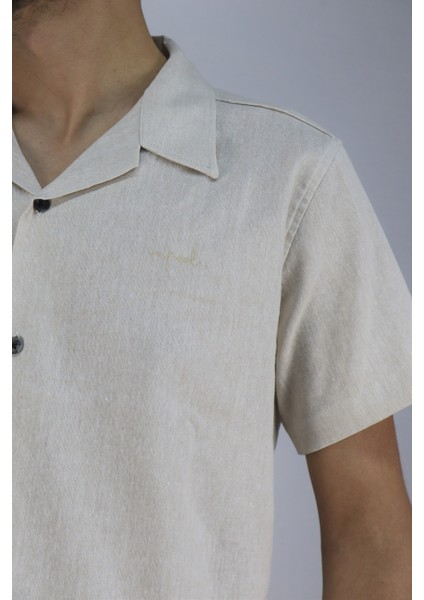 Inpool Erkek Yazlık Slim Fit Pamuk Keten Gömlek