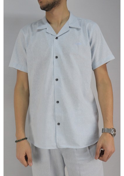 Inpool Erkek Yazlık Slim Fit Pamuk Keten Gömlek