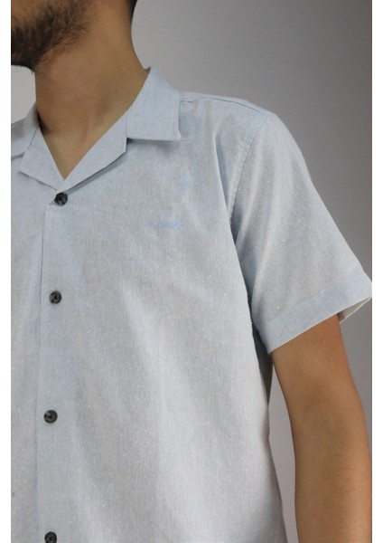 Inpool Erkek Yazlık Slim Fit Pamuk Keten Gömlek