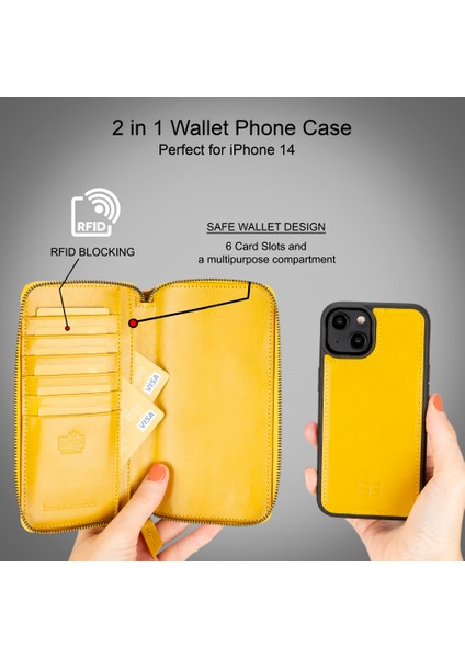 Apple iPhone 14 Uyumlu Deri Zip Kılıf F10 fiyatları