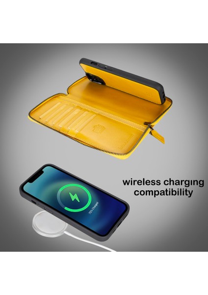 Apple iPhone 14 Uyumlu Deri Zip Kılıf F10 modelleri