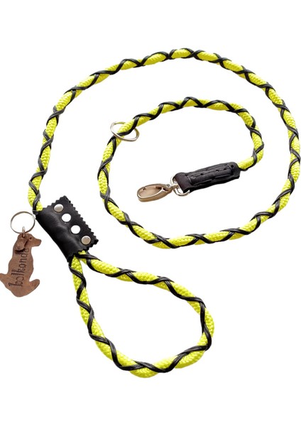 Köpek gezdirme ve boyun tasmalı takım halat suni deri yeşil siyah kalınlık:8mm gezdirme kayışı:120-160cm tasma: standart ayarlanabilir dog leash TB5-2