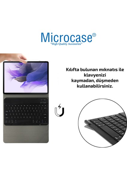 Samsung Galaxy Tab S7 Fe SM-T733 12.4 Inch Tablet Bluetooth Klavyeli Standlı Kılıf - Bkk4