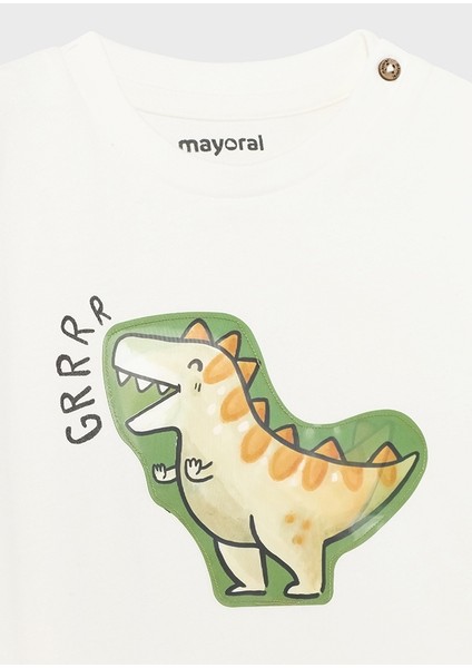 Erkek Bebek Baskılı T-Shirt Beyaz 1028 modelleri