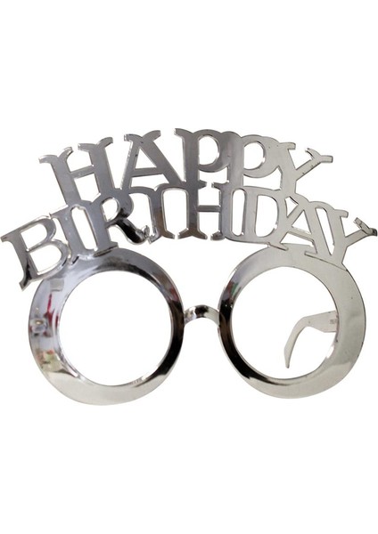 Happy Birthday Yazılı Doğum Günü Partisi Gözlüğü Gümüş modelleri