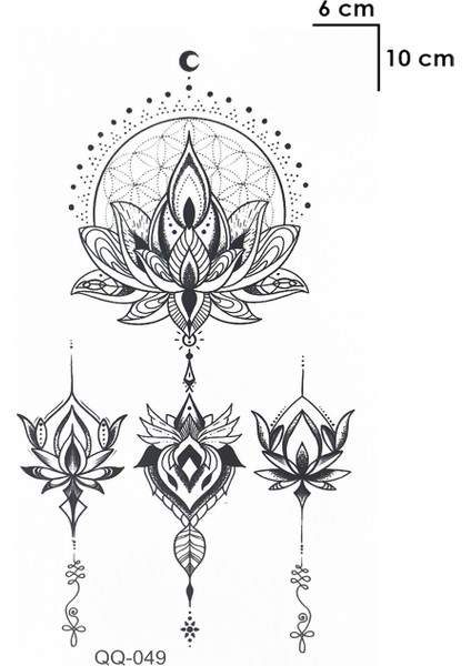 Göğüs Arası Lotus Çiçek Tattoo Geçici Dövme modelleri