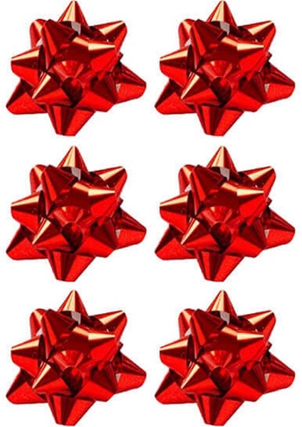 No. 2 Yıldız Metalik Kırmızı 6'Lı