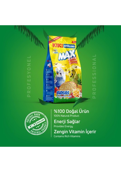 Kıkı Excellent Kuş Max Menu Budgies Ballı Muhabbet Kuşu Yemi 500 Gr. KB301