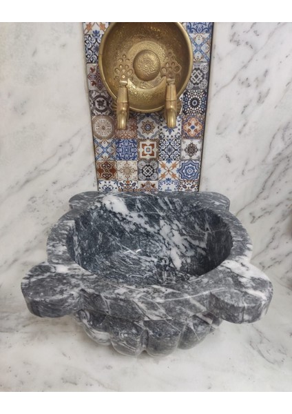 Karaca Siyahı Dört Kulak Kavun Mermer Kurna fırsatları