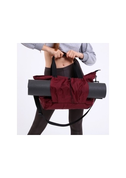 Kadın Spor Çantası, Bordo Renk Kadın Yoga / Pilates Fitness Gym Spor Çantası fırsatları