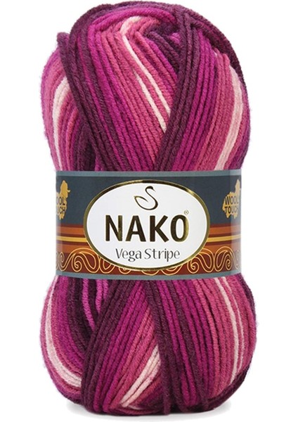 5 Adet Vega Stripe Premium Akrilik El Örgü Ipi Yünü No: 82413 fırsatları