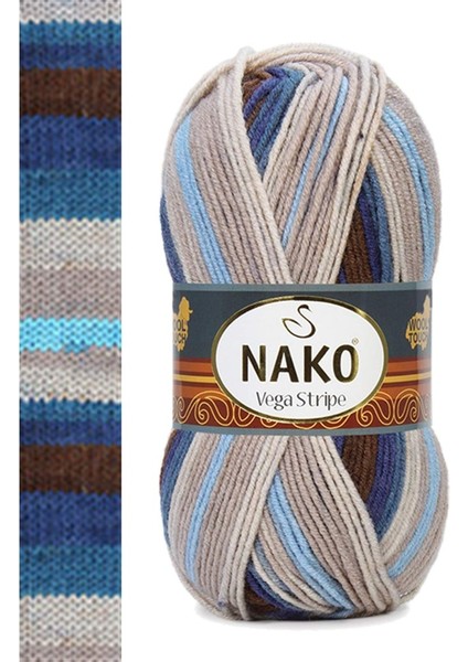 5 Adet Vega Stripe Premium Akrilik El Örgü Ipi Yünü No: 82422 modelleri