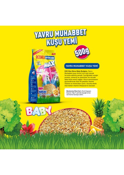 Kıkı Excellent Kuş Max Menu Baby Budgies Yavru Muhabbet Kuşu Yemi 500 Gr. KB303 fiyatları
