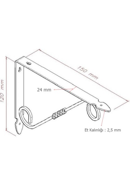 2 Adet Ferforje 12 x 15 cm Dekoratif Raf Altı Ayağı Konsol Beyaz fiyatları
