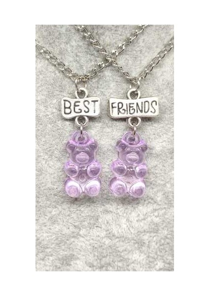 Jelibon Ayıcıklar Arkadaşlık Bff Best Friends Kolyesi Zincirli 1. Çocuk Genç Kolye.
