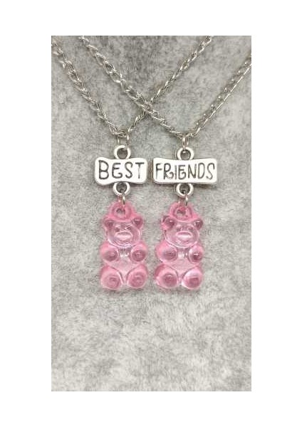 Jelibon Ayıcıklar Arkadaşlık Bff Best Friends Kolyesi Zincirli 3. Çocuk Genç Kolye.
