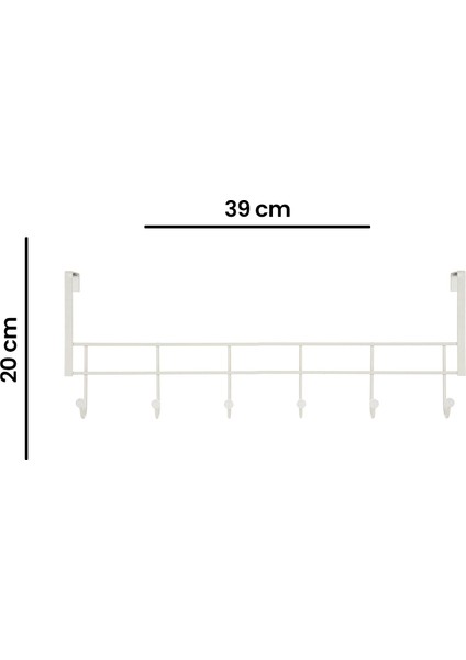 Eko 6'lı Kapı Arkası Askı - Beyaz
