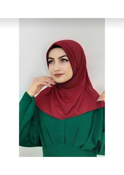 Takmatik Hazır Eşarp Hijap Bordo