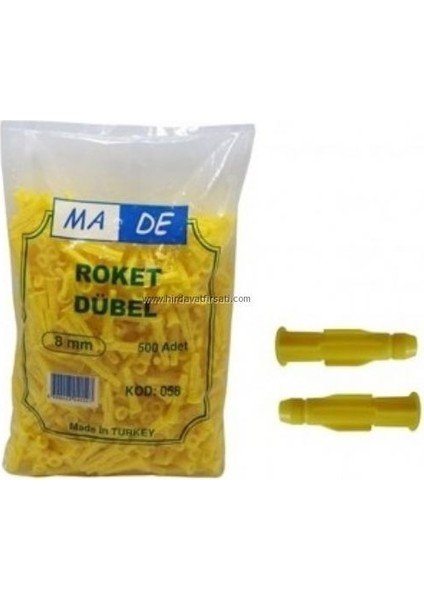 Ma-De 8 Mm Roket Dübel 500 Adet