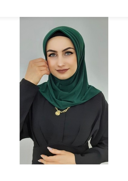 Takmatik Hazır Eşarp Hijap Zümrüt